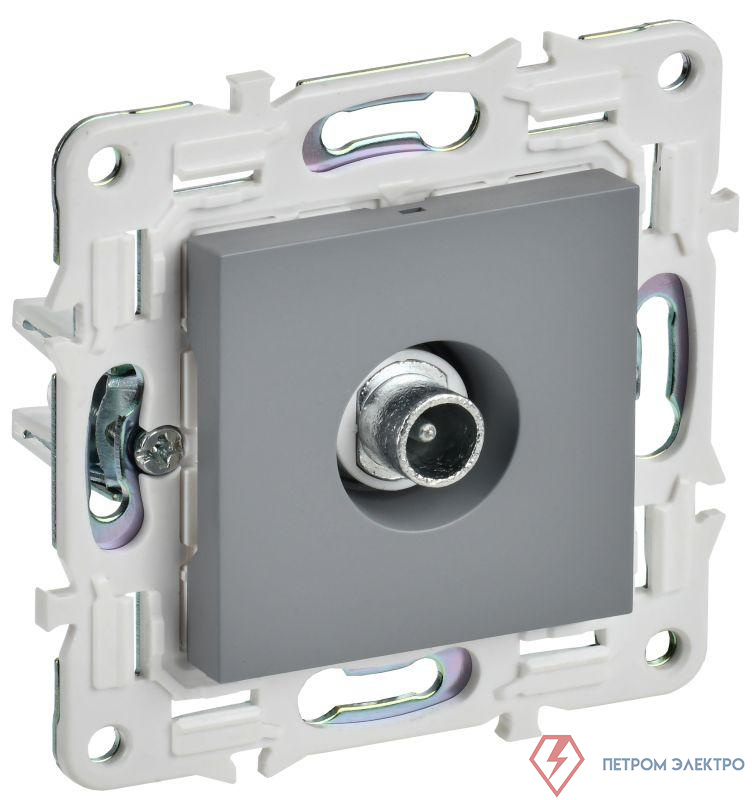 Розетка телевизионная проходная TV SKANDY SK-A17Gr сер. IEK SK-A10-P-K03