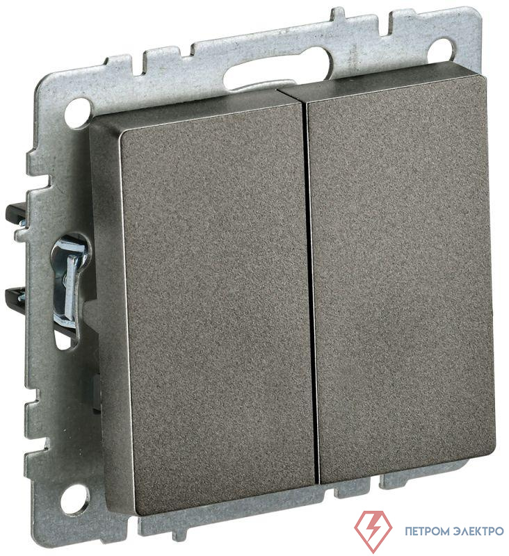 Выключатель 2-кл. СП BRITE ВС10-2-0-БрТБ 10А механизм бронза IEK BR-V20-0-10-K45