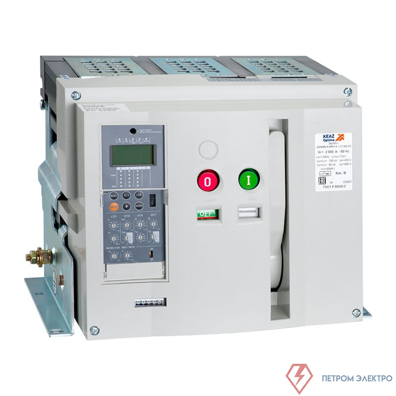 Выключатель автоматический 3п 4000А 100кА OptiMat A 4000 S4 3P 100 F MR8.0 BH C2200 M2 P02 S1 06 КЭАЗ 333332