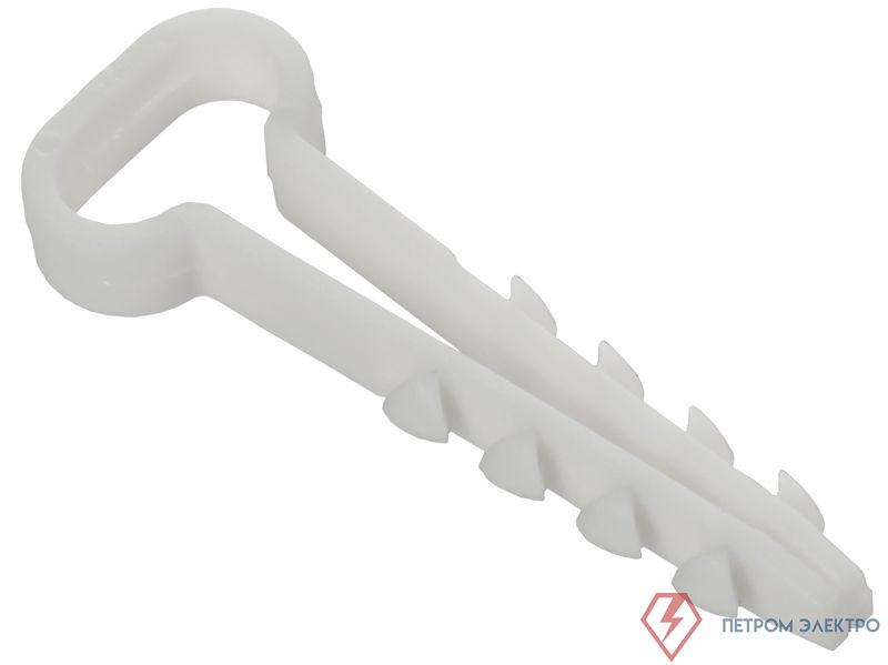 Дюбель-хомут 12х6мм для плоского кабеля нейлон бел. (уп.100шт) GENERICA UDH14-12-05-100-K01-G