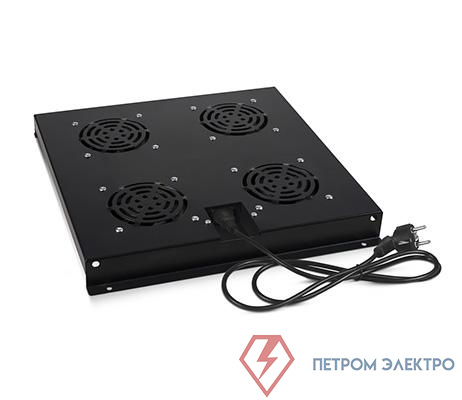 Модуль вентиляторный с 4-я вентиляторами для установки в серверные шкафы TRAY-SC-120-BK ND-SC черн. (RAL 9004) Cabeus 11138c