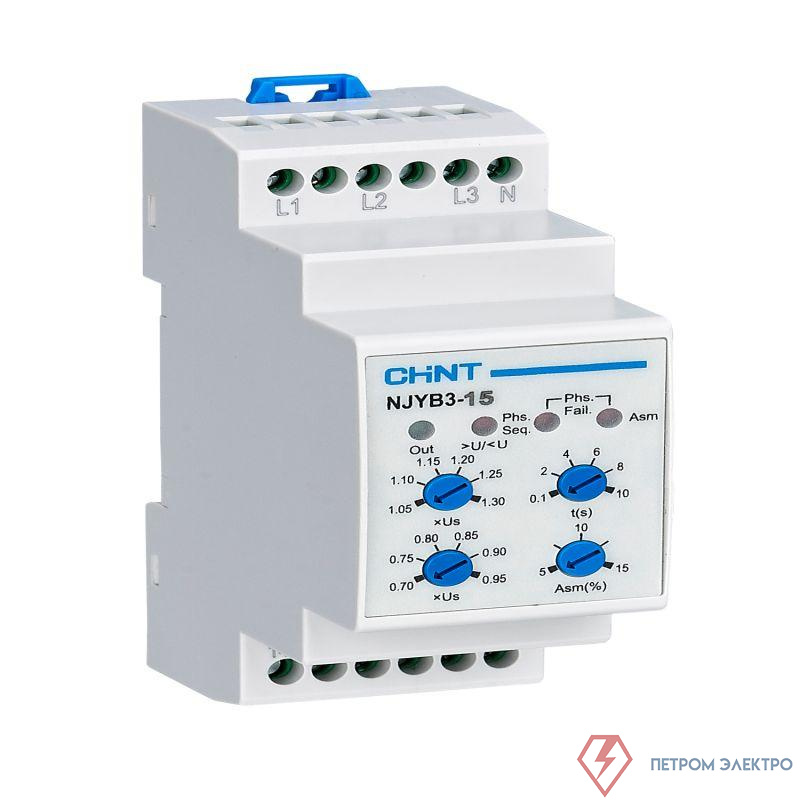 Реле контроля фаз NJYB3-15 AC 220В (R) CHINT 697034