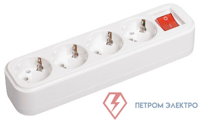 Колодка удлинителя 4-м К04В с выкл. 2P+PE 16А/250В CLASSIC IEK KYP11-16-04-00-ZK