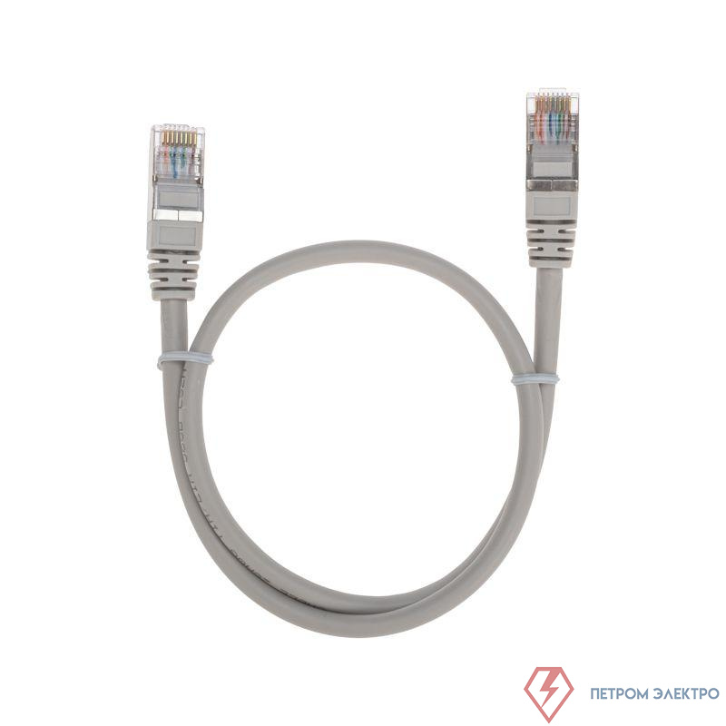 Патч-корд F/UTP кат.5e RJ45-RJ45 26AWG LSZH 0.5м сер. Rexant 02-0110-05