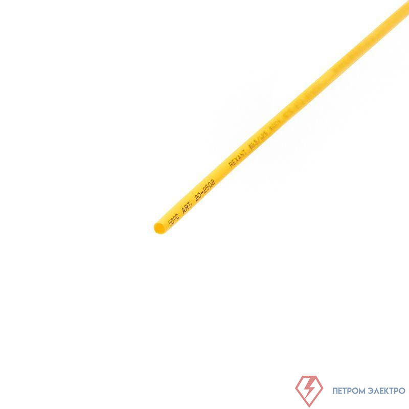 Трубка термоусадочная ТУТ нг 2.5/1.25 желт. 1м REXANT 20-2502