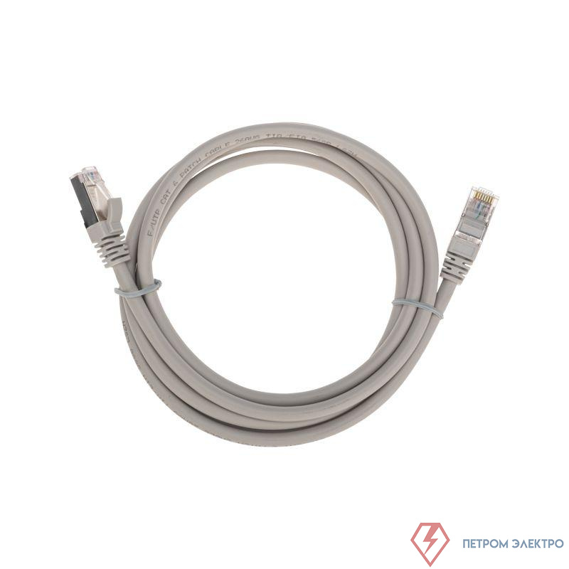 Патч-корд F/UTP кат.6 RJ45-RJ45 26AWG LSZH 2м сер. Rexant 02-0210-2