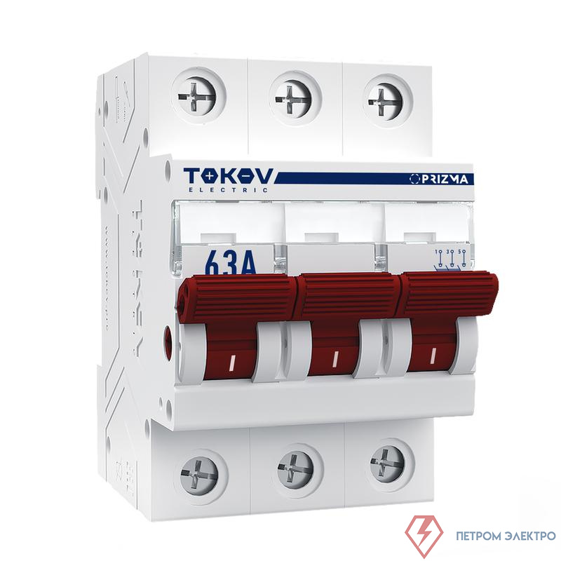 Выключатель нагрузки модульный 3п 63А PRIZMA TOKOV ELECTRIC TKE-PZ60-MDSI-3-63