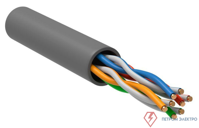 Кабель витая пара U/UTP 5E 4х2х0.52 PVC сер. (305м) РФ/Т ITK LC1-C5E04-111-T-P-R