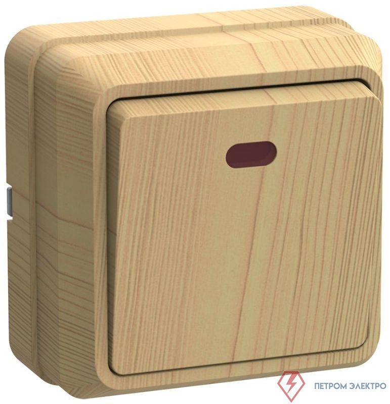 Выключатель 1-кл. ОП Октава 10А IP20 ВС20-1-1-ОС с индикацией сосна GENERICA EVO11-K03-10-DC