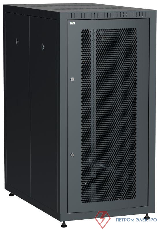 Шкаф сетевой LINEA E 24U 600х1000мм двери 2шт перф. и метал. черн. ITK LE05-24U61-PM