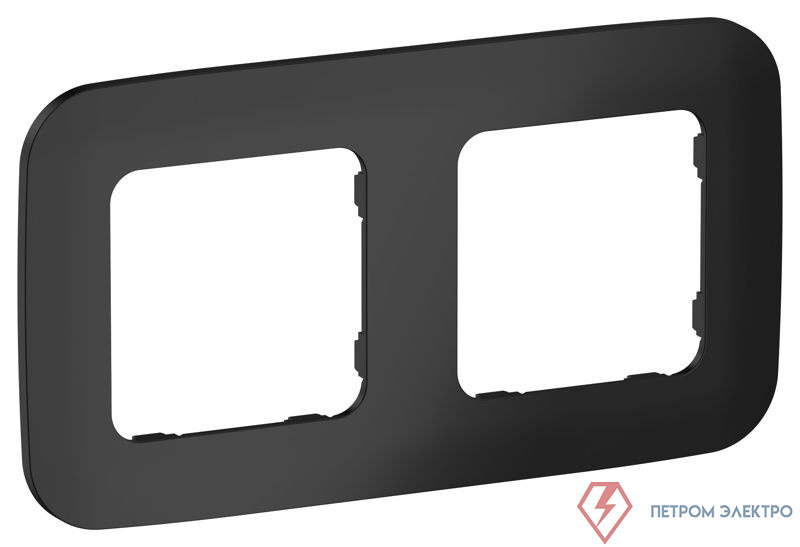 Рамка 2-м СП FLITE РУ-2-А-ФлЧ черн. IEK FI-M22-31-20-K02