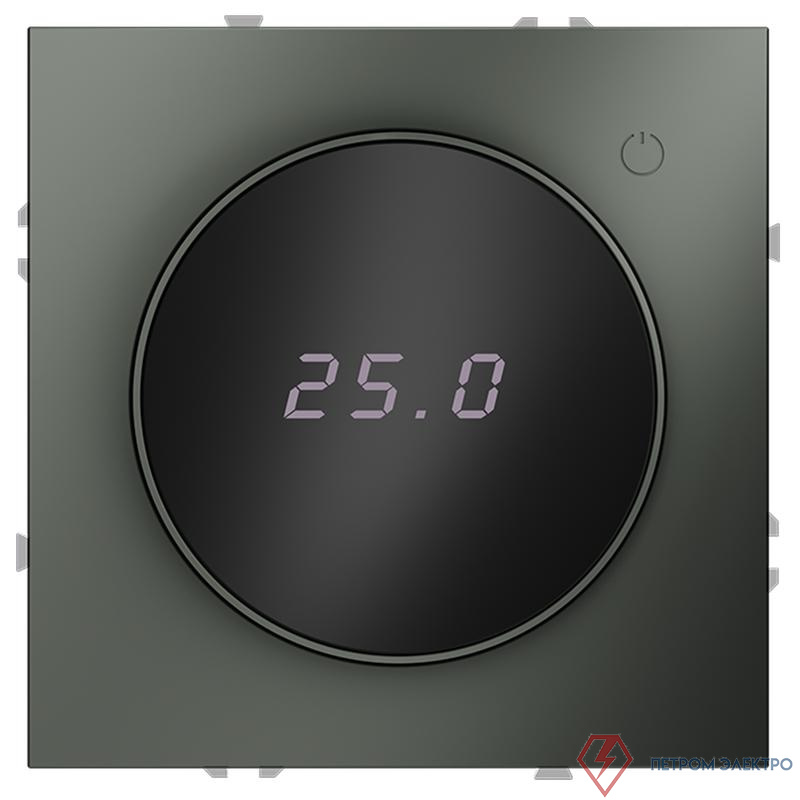 Терморегулятор электронный S70 с индикацией и датчиком для теплого пола механизм титан Voltum VLS070106