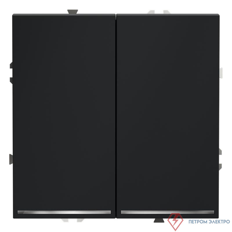 Выключатель 2-кл. СП S70 10А с подсветкой механизм графит Voltum VLS020207