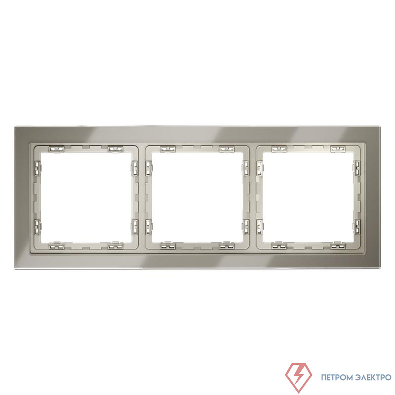 Рамка 3-м S70 стеклян. шелк Voltum VLS110304