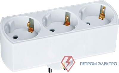 Разветвитель 3-м с заземл. 10А IP20 94 672 NAD-L-3E-WH в ряд Navigator 94672