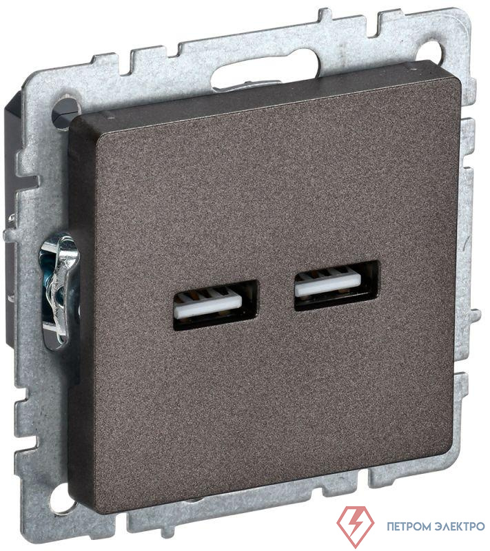 Розетка BRITE USB A+A 3.1А РЮ10-1-БрТБ механизм бронза IEK BR-U21-D31-K45