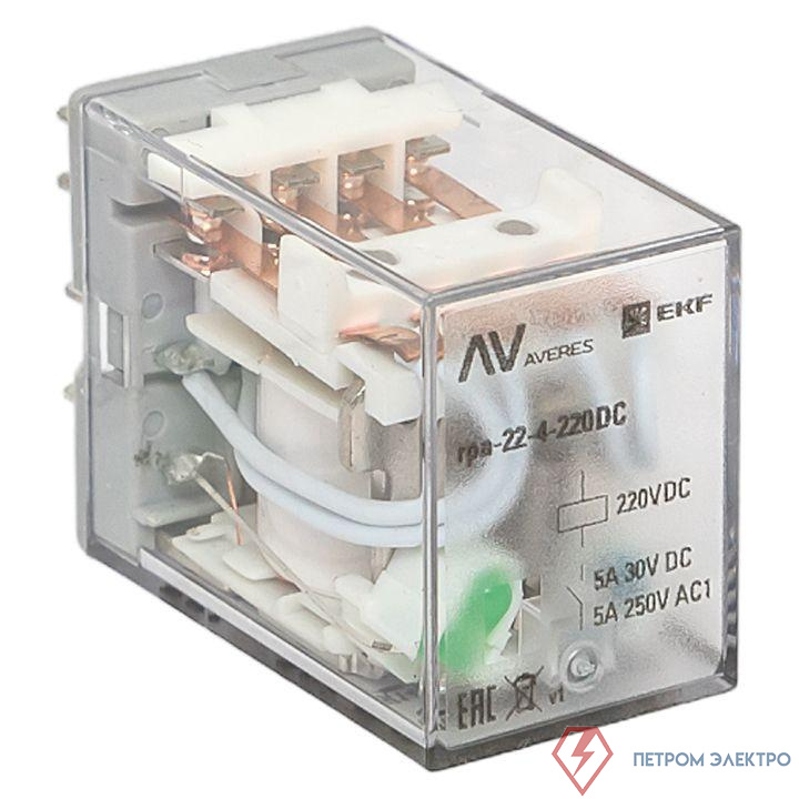 Реле промежуточное RPA 22/4 5А 220В DC AVERES EKF rpa-22-4-220DC