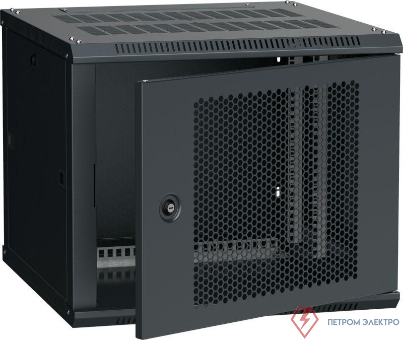 Шкаф LINEA W 9U 600х600мм перфорир. дверь RAL9005 ITK LWR5-09U66-PF