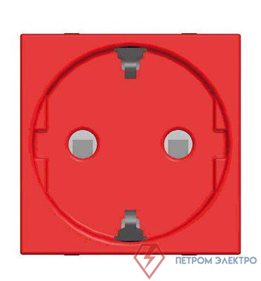 Розетка 1-м СП 2мод. Zenit 16А IP21 250В с заземл. Schuko защ. шторки для спец. сетей красн. ABB 2CLA228800N7001
