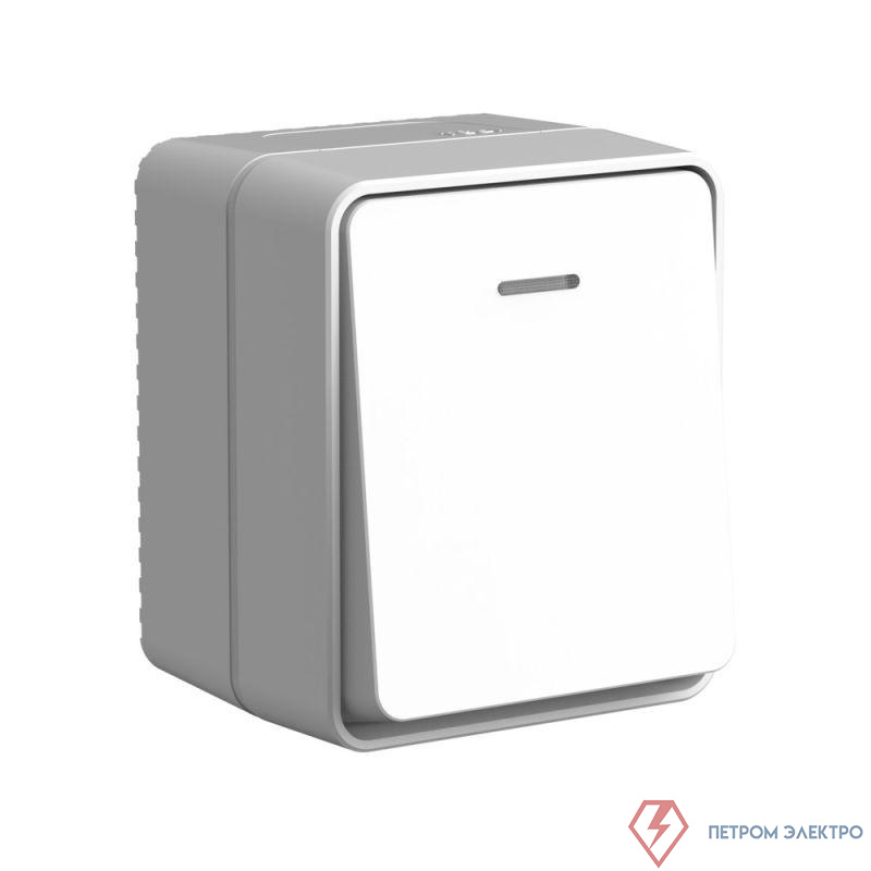Выключатель 1-кл. ОП AtlasDesign PROFI IP54 10АX с подсветкой сер. SE ATN543013