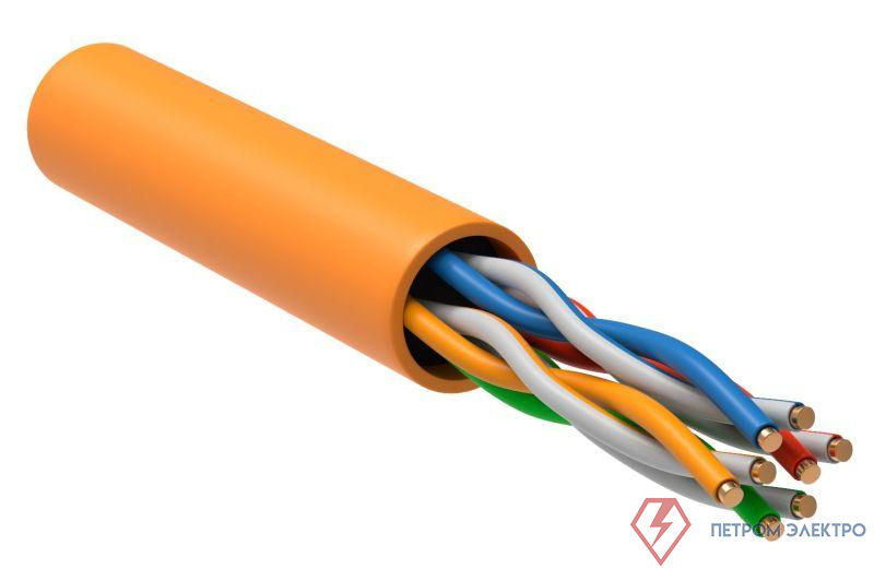 Кабель витая пара U/UTP 5E 4х2х24AWG LSZH оранж. (305м) РФ/Т ITK LC1-C5E04-127-T-R