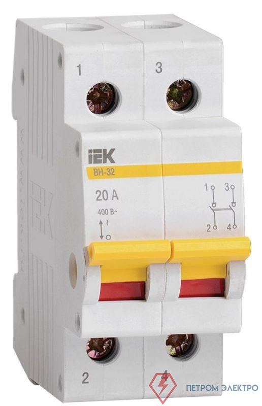 Выключатель нагрузки (мини-рубильник) 2п 20А ВН-32 KARAT IEK MNV10-2-020
