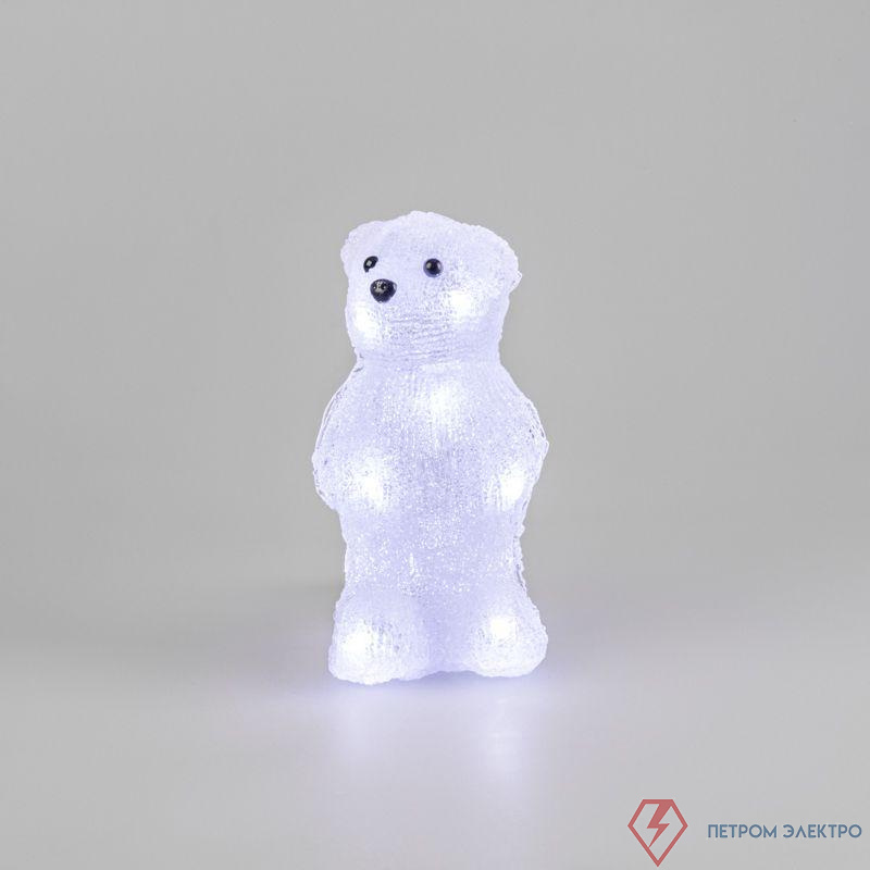 Фигура светодиодная акриловая "Медвежонок" 12х22х13см 10LED бел. 0.5Вт 4.5В IP20 элементы питания 3хAAA (не в компл.) Neon-Night 513-311