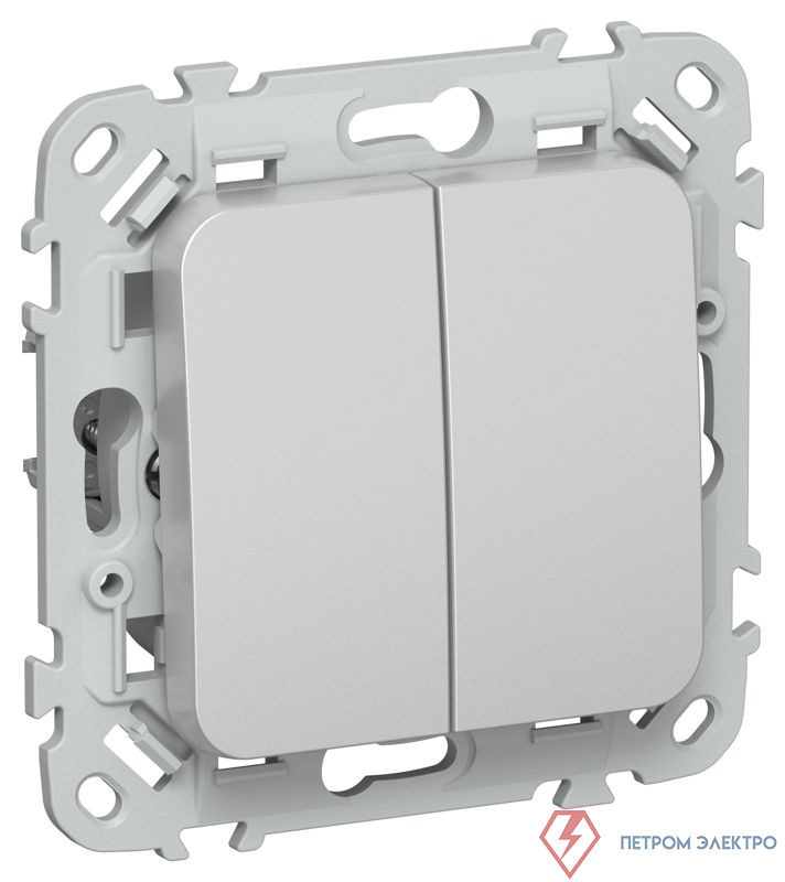 Выключатель 2-кл. СП FLITE ВС12-1-0-ФлА 10А механизм алюм. IEK FI-V20-0-10-1-K47