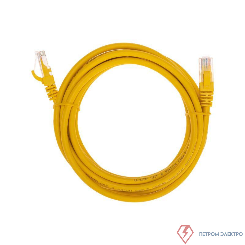 Патч-корд U/UTP CAT 6 RJ45-RJ45 26AWG LSZH желт. 3м Rexant 02-0295-3
