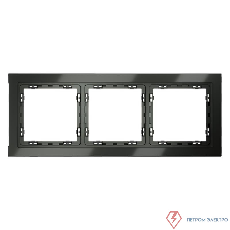 Рамка 3-м S70 стеклян. титан Voltum VLS110306