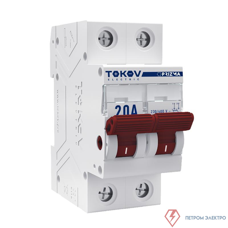 Выключатель нагрузки модульный 2п 20А PRIZMA TOKOV Electric TKE-PZ60-MDSI-2-20