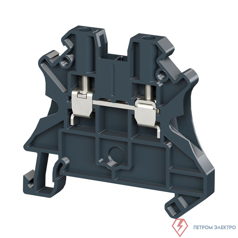 Клемма проходная винтовой зажим 2 точки подключения 2.5кв.мм черн. DKC TUR-2.5R-BK