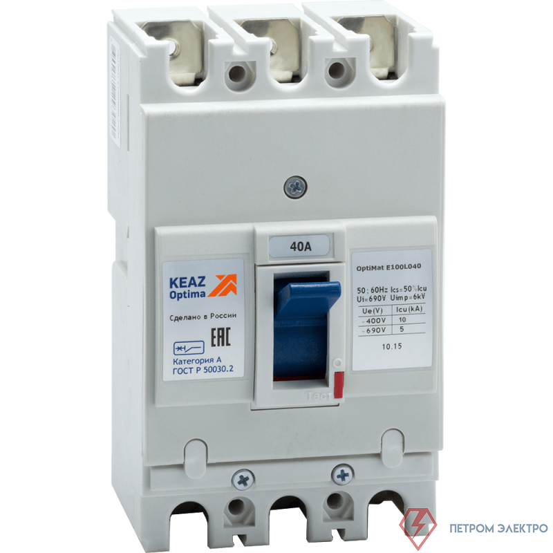 Выключатель автоматический 40А 10кА OptiMat E100L040 УХЛ3 КЭАЗ 100004