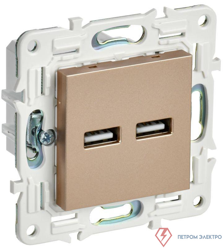 Розетка USB A+A 3.1А SKANDY SK-R15Sa песочн. IEK SK-U21-D31-K98