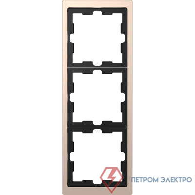 Рамка 3-м Merten D-Life SD шампань SchE MTN4030-6551
