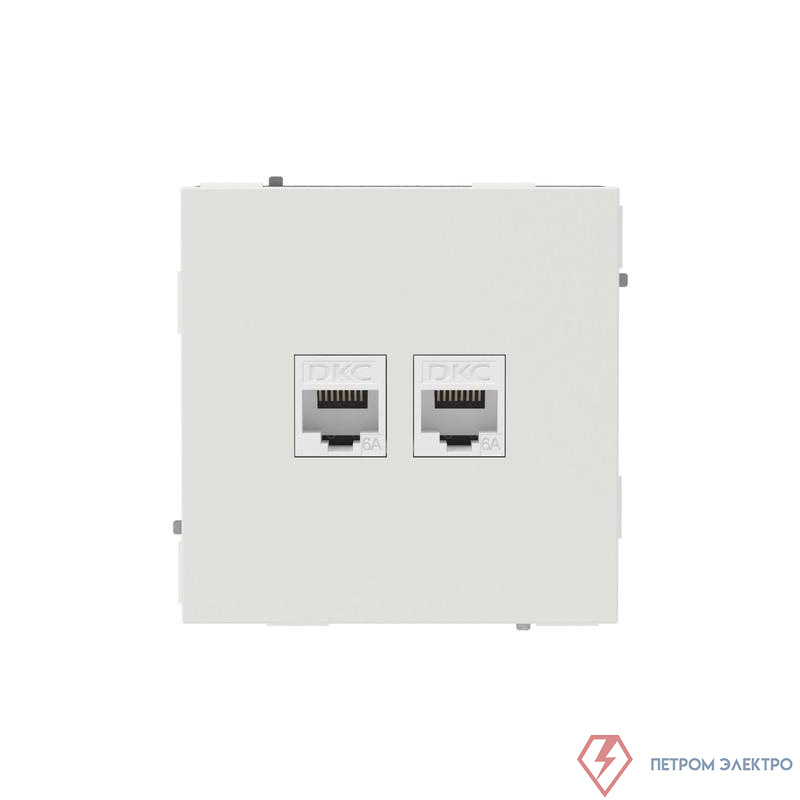 Розетка компьютерная 2-м KANT RJ45 кат.6A без шторки бел. песок DKC 7010674