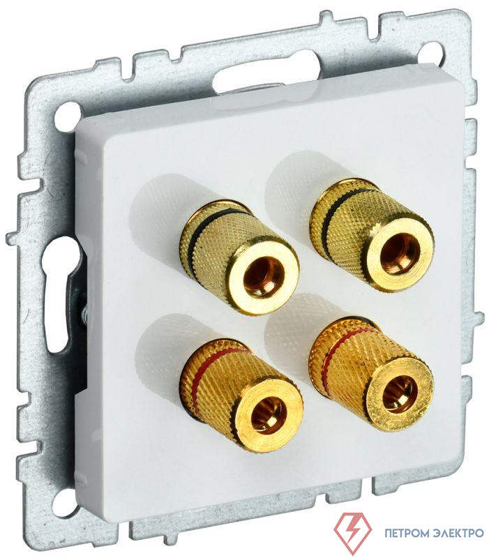 Аудиорозетка 4-м BRITE РА10-БрБ механизм бел. IEK BR-S40-K01
