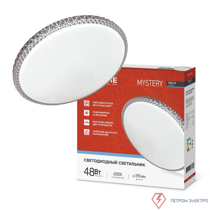 Светильник светодиодный DECO MYSTERY 48Вт 6500К 4320лм 230В 390х78мм IN HOME 4690612051604