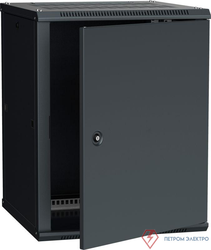 Шкаф 19дюйм LINEA W 18U 600х600мм настен. метал. дверь RAL9005 ITK LWR5-18U66-MF