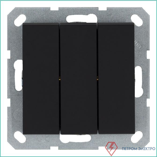 Выключатель 3-кл. 10А IP20 механизм черн. матовый soft touch Jasmart G3031PB