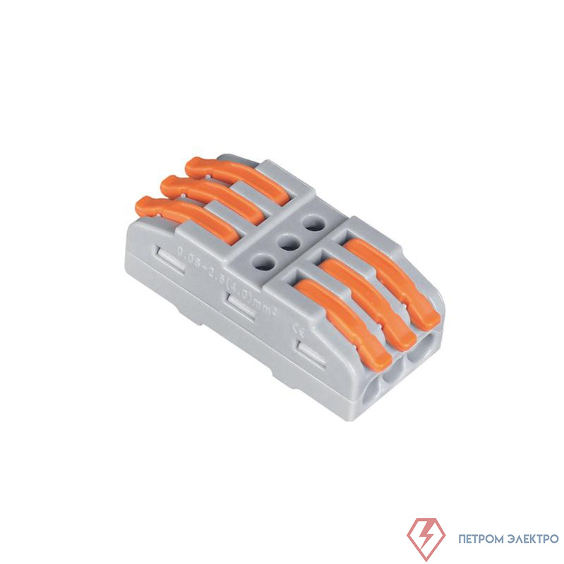 Клемма монтажная СМК PTC-3P 4233 BL/3 450В 32А 0.08-2.5(4.0)кв.мм JazzWay 5073708