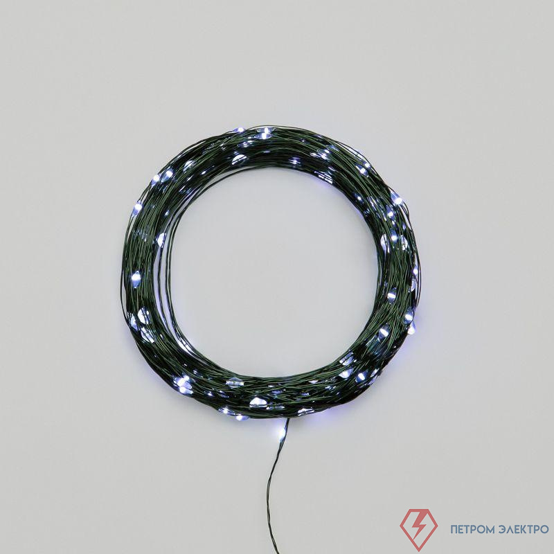 Гирлянда светодиодная "Роса" 30м 300LED бел. IP20 230В с контроллером провод зел. Neon-Night 303-275