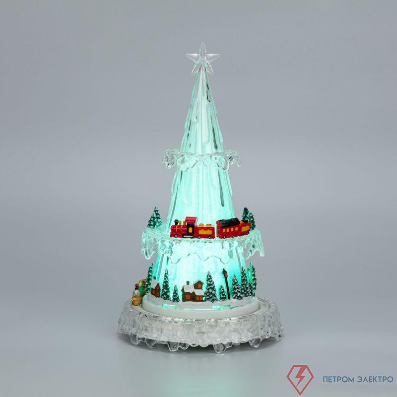 Фигура светодиодная "Новогодний поезд с мелодией" 30.5см RGB на подставке Neon-Night 513-025