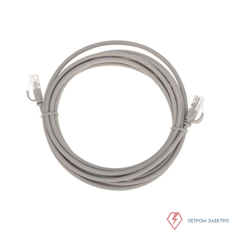 Патч-корд U/UTP CAT 6A (10G) RJ45-RJ45 28AWG LSZH сер. 3м Rexant 02-0380-3