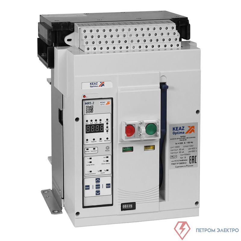 Выключатель автоматический 3п 1000А 50кА OptiMat A 1000 S1 3P 50 F MR5.2 B C2200 M2 P04 S2 06 КЭАЗ 366252