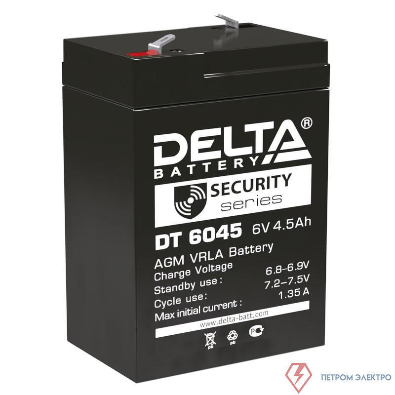 Аккумулятор ОПС 6В 4.5А.ч DT 6045 Delta 4614010040031