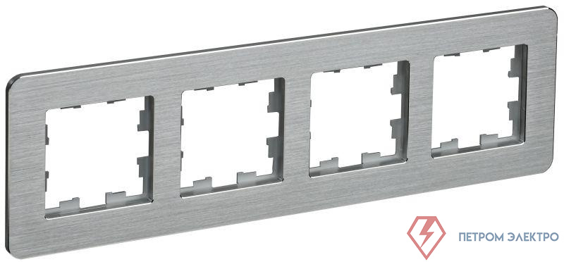 Рамка 4-м BRITE РУ-4-1-Бр метал. алюм. RE AL IEK BR-M42-M-21-K47