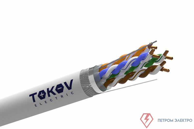 Кабель витая пара SF/UTP 4х2х24AWG(0.52мм) кат.5E PVC indoor Fluke tested 305м (м) PRO TOKOV ELECTRIC TKP-C06-SF/UTP-42-5E-305