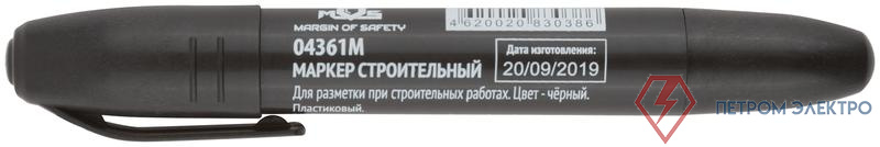 Маркер перманентный строительный черн. MOS 04361М