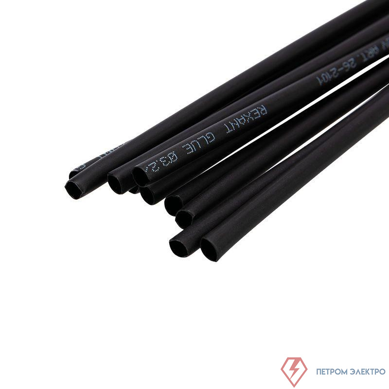 Трубка термоусадочная двустенная клеевая 3.2/1.6 (2:1) черн. 1м (уп.10шт) Rexant 26-2101